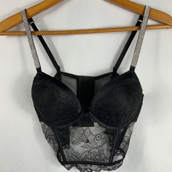 Victoria Secret BLING Very Sexy Bombshell Add-2-Cups Push-Up Corset Bra 34B NWT - Picture 2 of 16